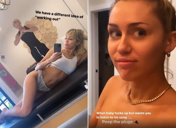 Miley Cyrus exibindo seu corpão e aparecendo sem sutiã (Foto: Reprodução)