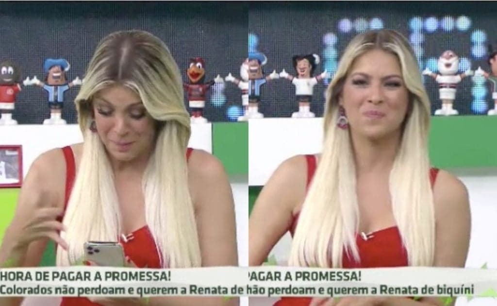 Pressionada ao vivo por Denílson, Renata Fan posta foto provocante de biquíni e implora: "Não critiquem"
