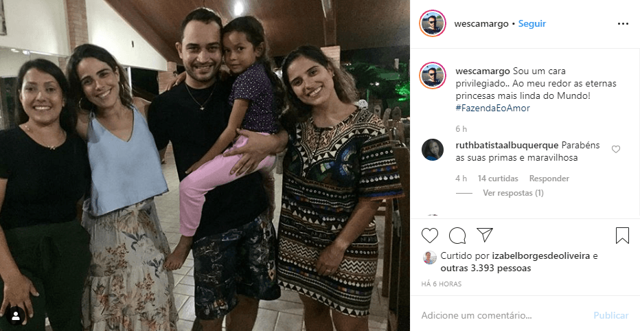 Wesley Camargo ao lado de Wanessa e Camilla (Foto: Reprodução/ Instagram) Wesley Camargo ao lado de Wanessa e Camilla (Foto: Reprodução/ Instagram)