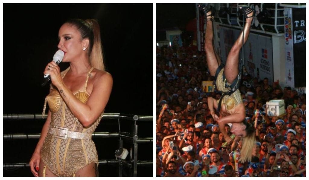Claudia Leitte passa por apuros em voo sobre trio e queda é registrada em vídeo