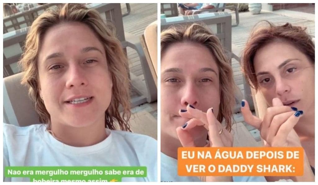 Fernanda Gentil passa por perrengue em viagem, foge às pressas de tubarão e expõe medo: "Maior cagaço"