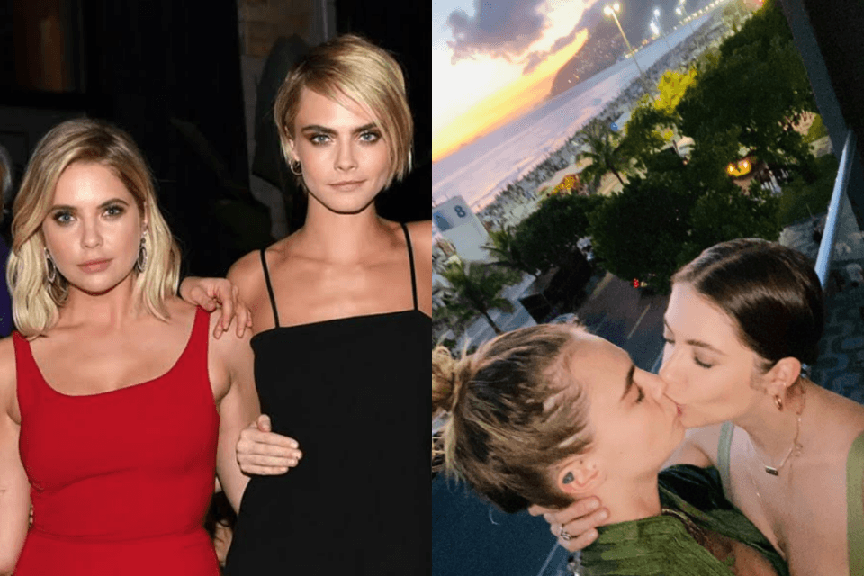 Ashley Benson e Cara Delevingne comemoram Dia dos Namorados com clique se beijando e web reage