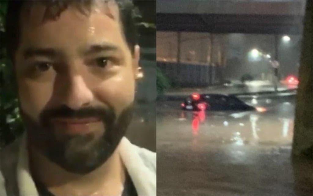 Apresentador da Band fica preso durante chuva em São Paulo e passa por momentos de terror: "Apavorado"