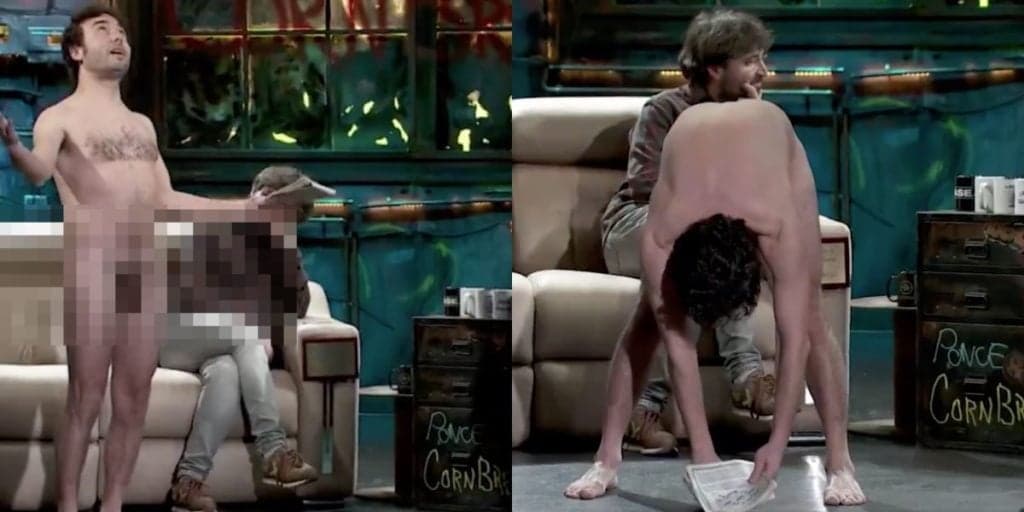 Homem pelado invade programa de TV ao vivo e apresentador e convidados ficam abismados; veja o vídeo