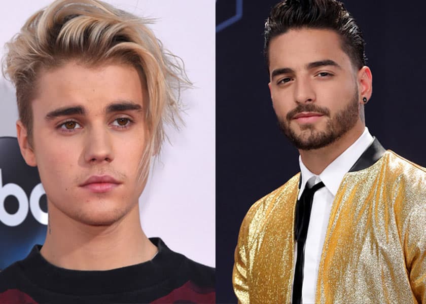 Justin Bieber e Maluma posam apenas de cueca e param a web com registros sensuais