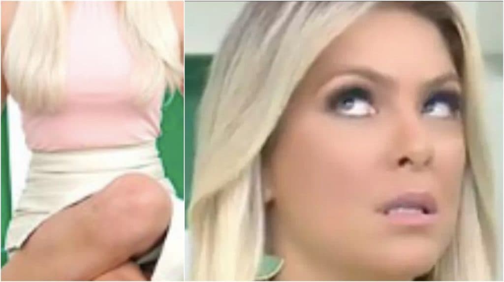 De saia, Renata Fan faz pose de meditação e acaba mostrando demais
