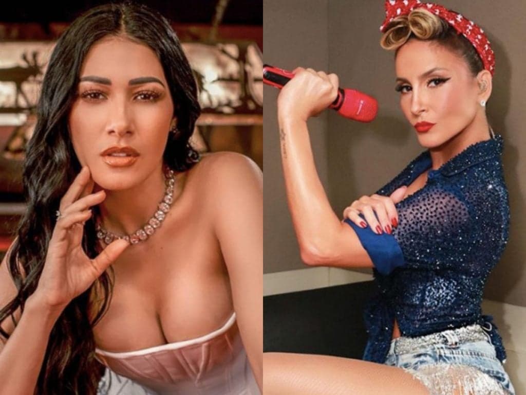 Simaria surge com roupa justíssima, perde a vergonha e acaba sendo flagrada agarrada com Claudia Leitte