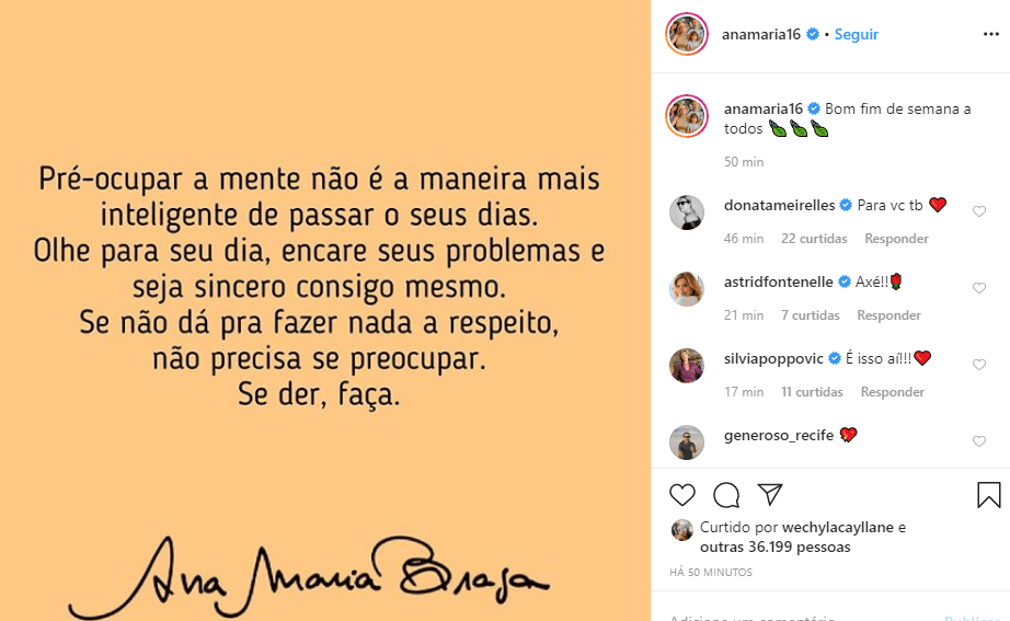 Ana Maria Braga mandou recado para os fãs Ana Maria Braga mandou recado para os fãs