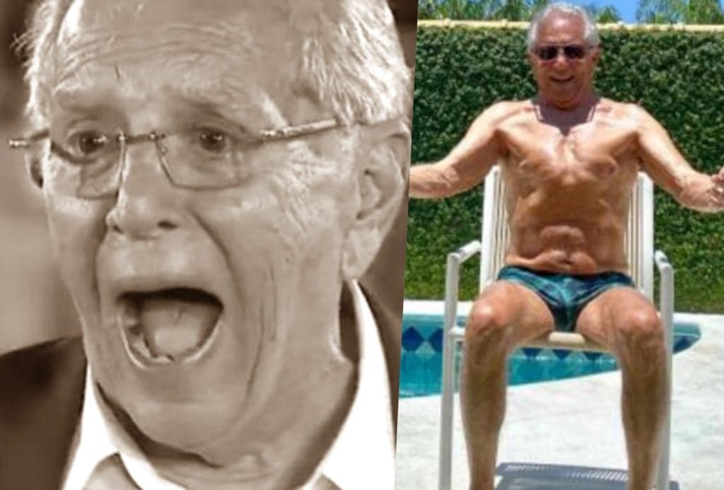 Após foto só de sunga aos 83 anos, Carlos Alberto de Nóbrega é pego em vídeo e tem fetiche sexual revelado: "Bate"