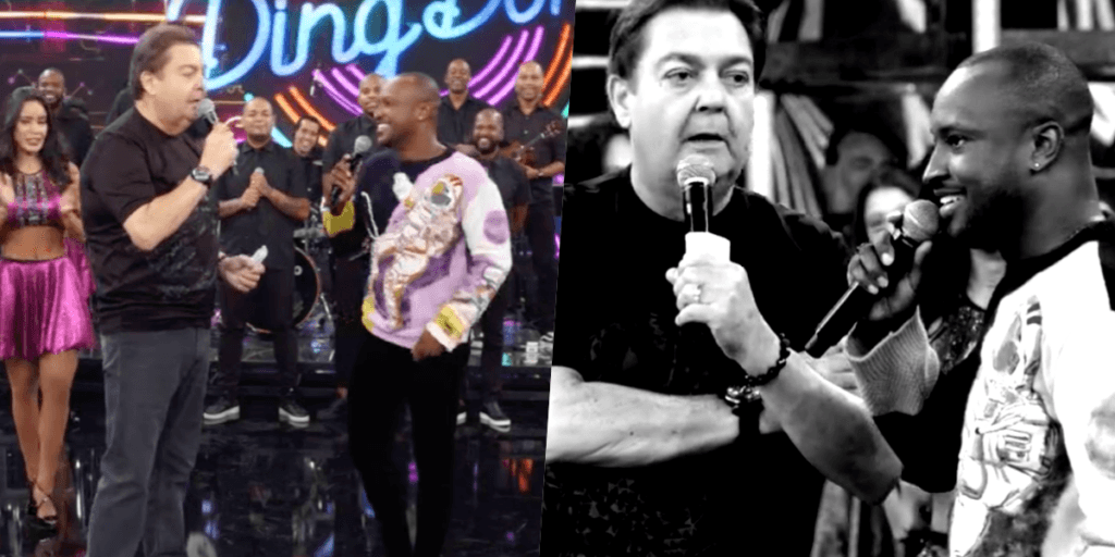 Thiaguinho ao vivo no Faustão é apontado "atacando" Fernanda Souza e Faustão o coloca na parede: "Vida real?"