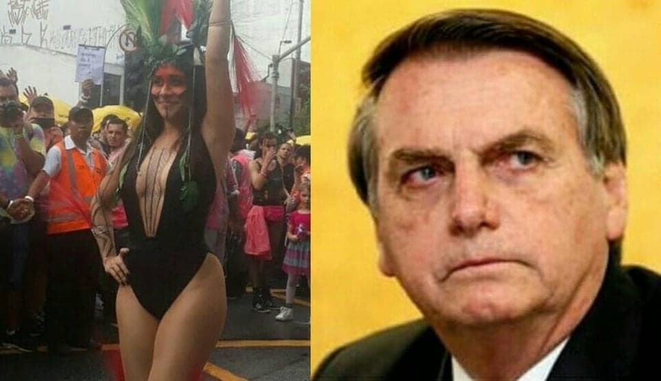 Alessandra Negrini surge em bloco junto a indígenas e multidão grita contra Bolsonaro: "Vai tomar no c*"