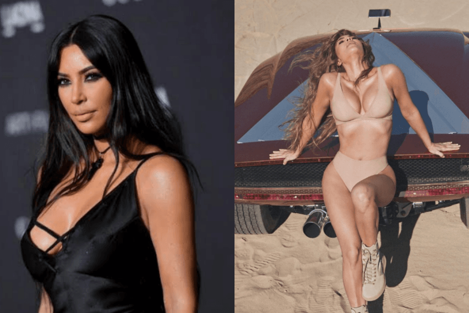 Sensual! Kim Kardashian posa apenas de lingerie em carro de R$ 11 milhões e leva web à loucura