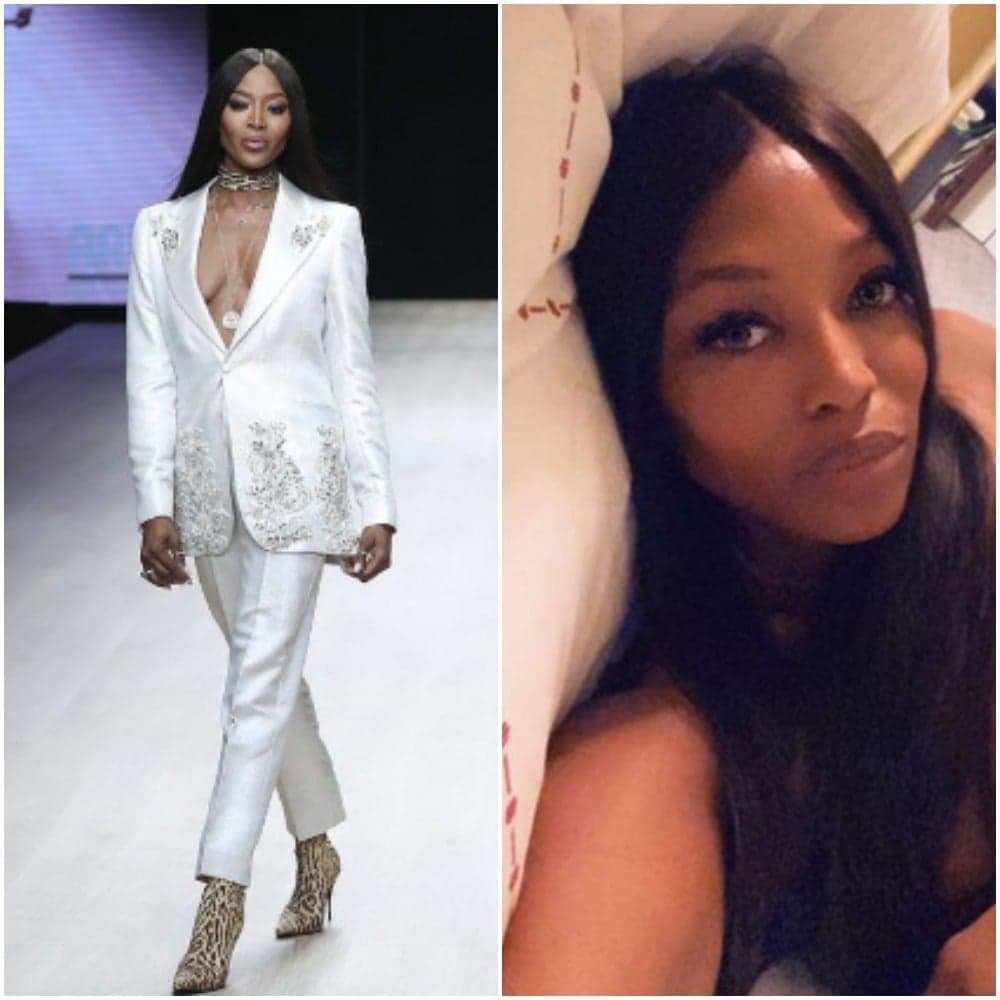 Sem sutiã, Naomi Campbell para a web ao compartilhar foto ousada em seu Instagram