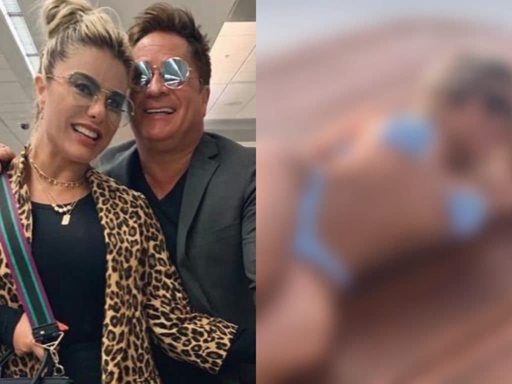 Discreta, Poliana Rocha, esposa de Leonardo, arranca roupa e surge com tudo cavado: "Ta no talo gente"