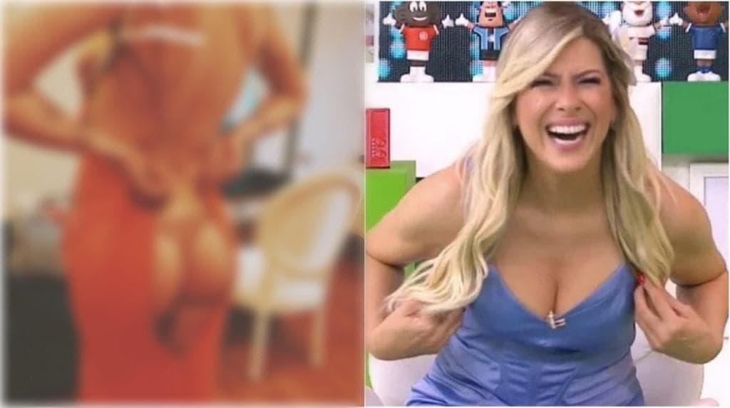 Renata Fan divulga foto sentada usando saia curta, é traída por posição curiosa e calcinha fica à mostra