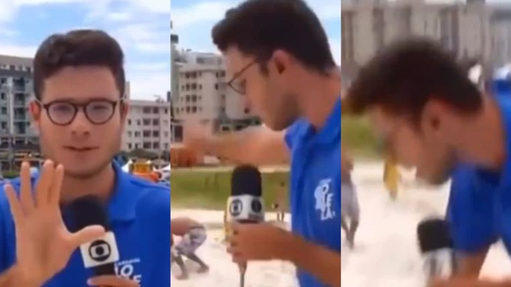 Socorro! Repórter da Globo passa por sufoco ao vivo e é atacado por vários homens descontrolados