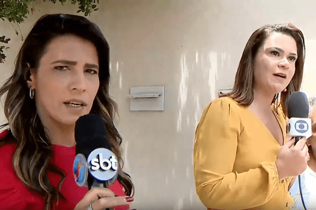 Repórteres da Globo e do SBT quase saem no tapa ao vivo em briga por entrevistada