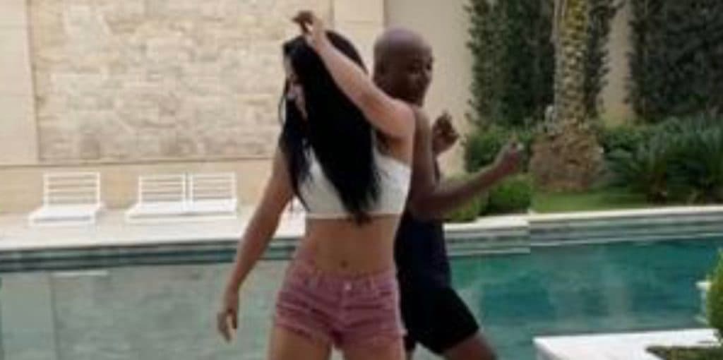 Graciele, mulher de Zezé Di Camargo, surge fazendo dança sensual com outro homem