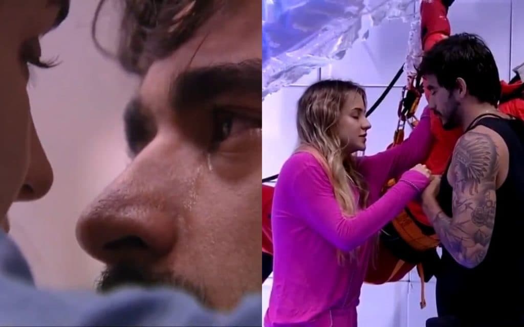 BBB20: Gabi se declara para Guilherme, faz o modelo chorar e casal reza ao lado de boneco na cozinha