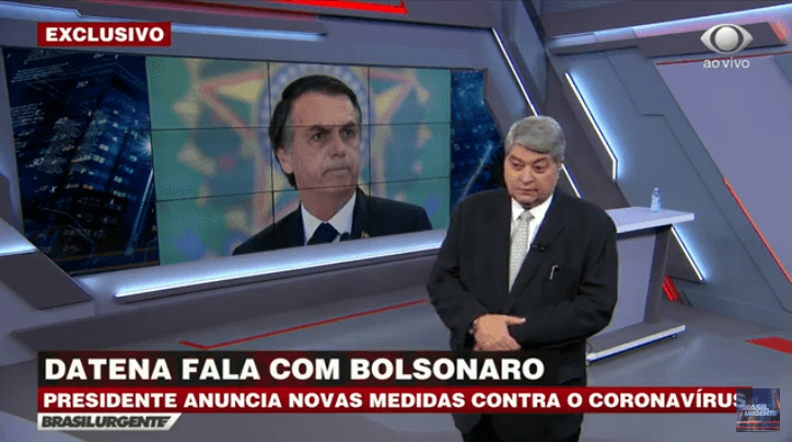 Ao vivo, Datena interroga Bolsonaro e fala sobre presidente dar golpe no Brasil: "Quem quer dar jamais vai falar "