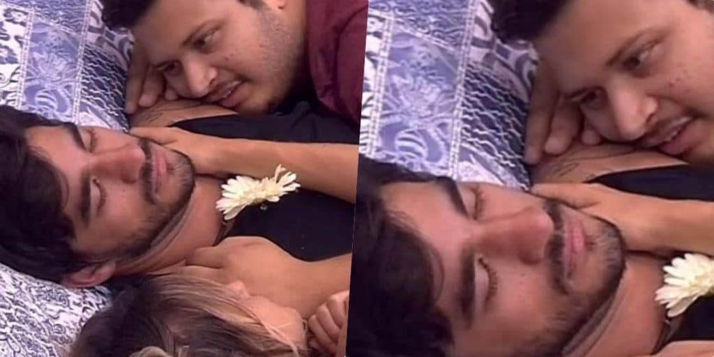 No BBB20, Gui deita na cama com Gabi e Victor, e psicologo é pego dando carinho em parte íntima: "Dona flor"