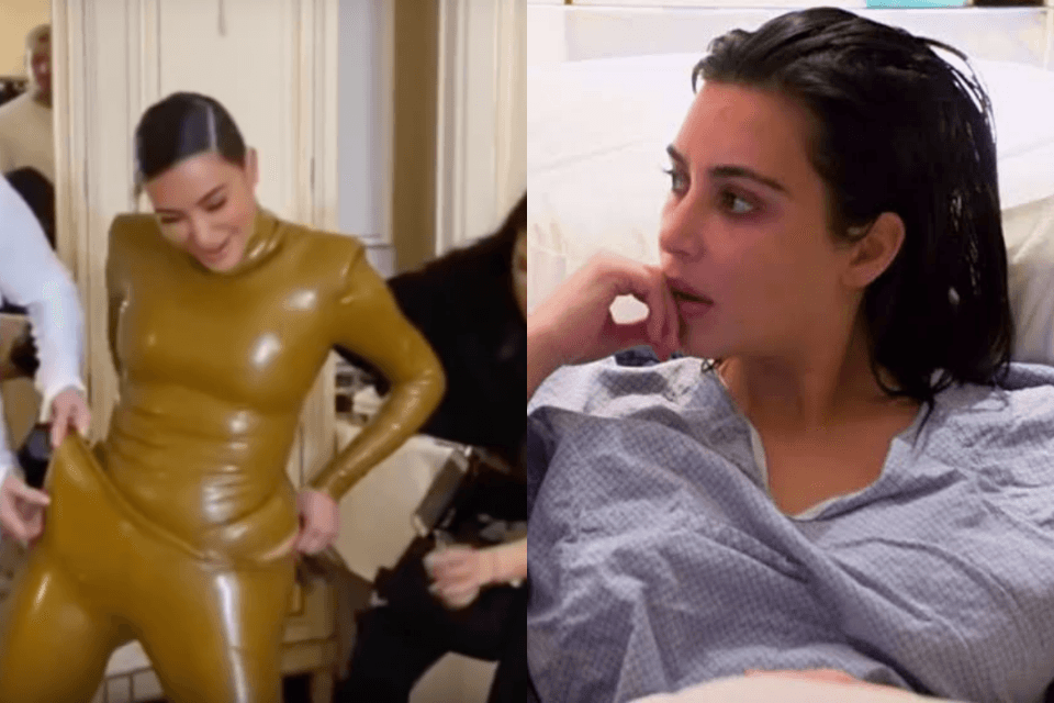 Sofrimento! Kim Kardashian faz o que não deve, desloca ombro, preocupa à todos e passa vexame no Paris Fashion Week
