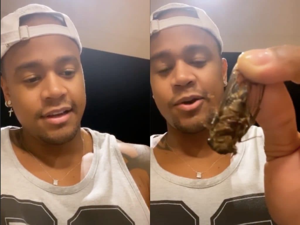 Léo Santana, após ver fã mirim cair aos prantos, pega inseto nojento na mão e é massacrado: "Repugnante"