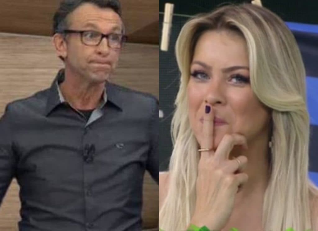 Em vídeo, Neto deixa Renata Fan constrangida ao sugerir: "Vou dormir na sua casa hoje"