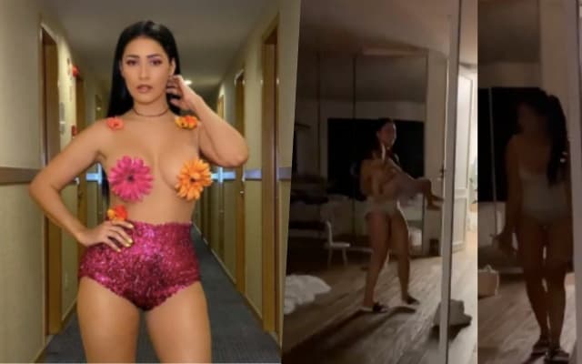 Em vídeo, Simaria é flagrada usando shortinhos atolado e acaba marcando tudo na parte da frente
