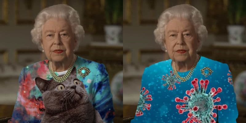 A web não perdoa! Após pronunciamento, vestido usado por Elizabeth II vira meme na internet e reações surpreendem