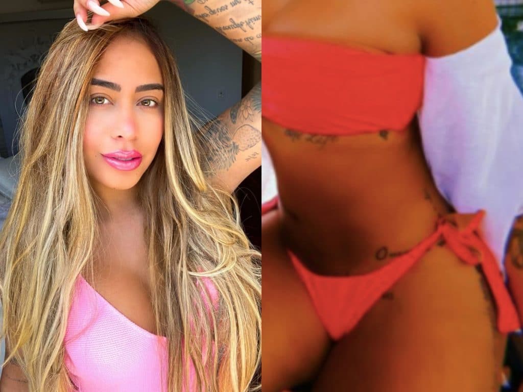 Irmã de Neymar, Rafaella Santos expõe foto ousada de biquíni e acaba deixando tatuagens íntimas à mostra