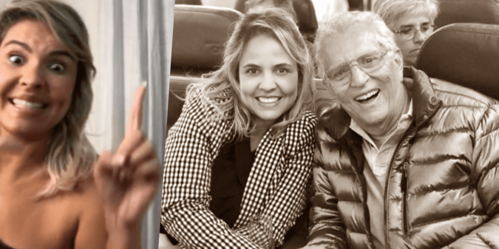 Com 42 anos a menos, esposa de Carlos Alberto expõe ciúmes e é comentada por amigos