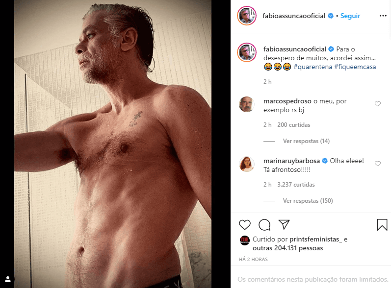 Fábio Assunção surgiu de forma ousada em suas redes sociais (Foto: Reprodução/ Instagram)