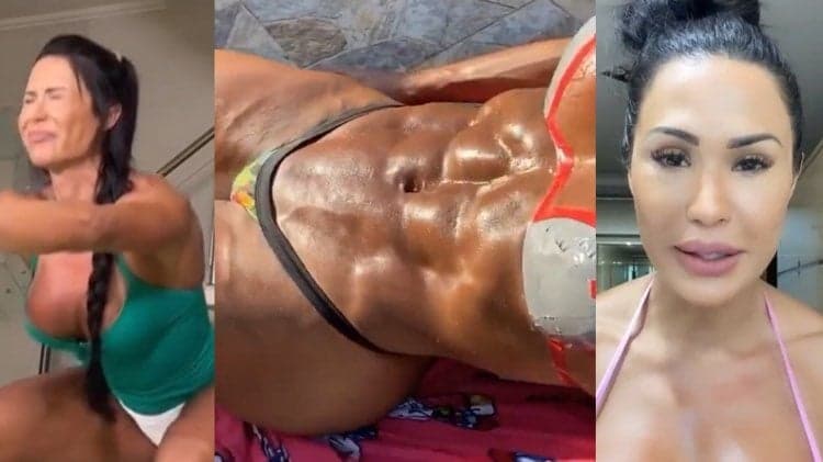 Após aula de sexo anal, Gracyanne Barbosa surge tampando partes íntimas só com fita adesiva: "querem ver?"