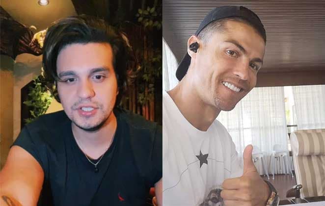 Em casa, Luan Santana é surpreendido com presente do ídolo Cristiano Ronaldo: "Espero que tenha gostado"