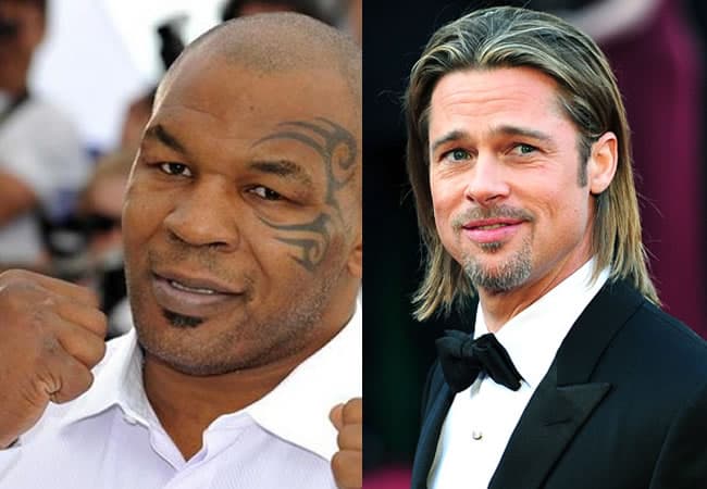 Mike Tyson pega Brad Pitt com sua mulher, controla emoções e diz: "implorou para mim não lhe bater"