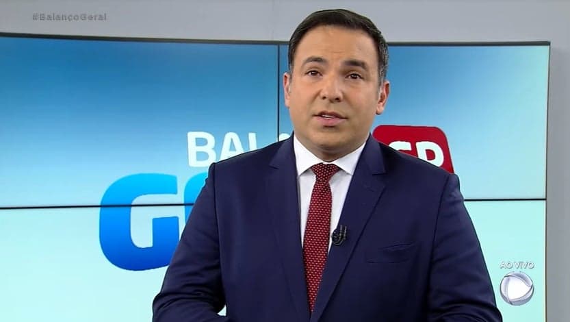 O apresentador no Balanço Geral SP (Foto: reprodução/Record)