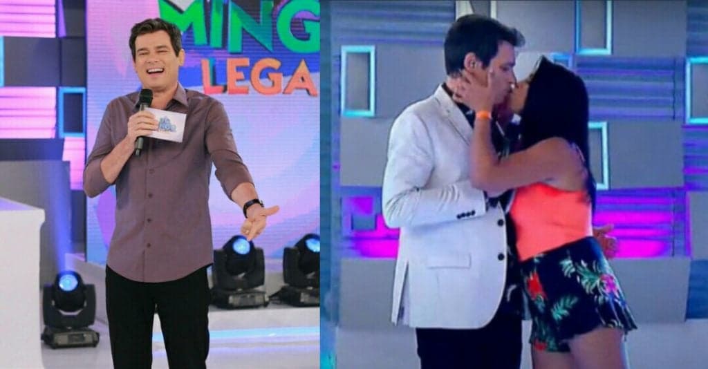 Celso Portiolli é pego desprevenido com beijo de convidada: "vou entrar com processo, isso é assédio"