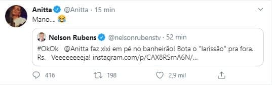 Publicação de Nelson Rubens (Imagem: Reprodução) Publicação de Nelson Rubens (Imagem: Reprodução)
