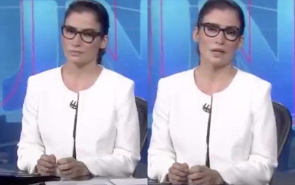 Renata Vasconcellos, ao vivo, perde o chão no JN com piada de milhares de mortos e despenca na bancada: “Nojo”