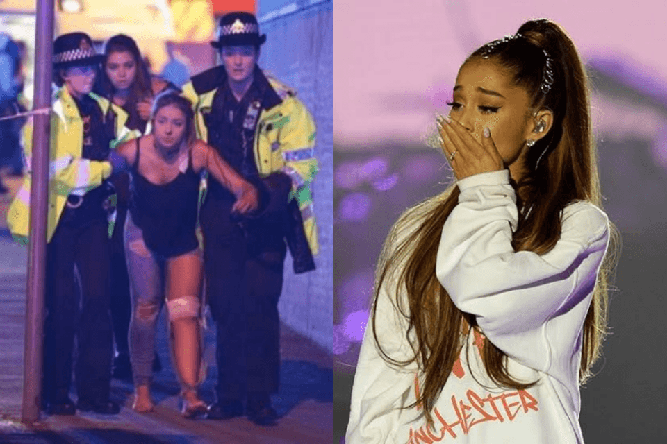 Ariana Grande, após ataque terrorista em show, desaba e lamenta ocorrido: "minhas orações estão com vocês"