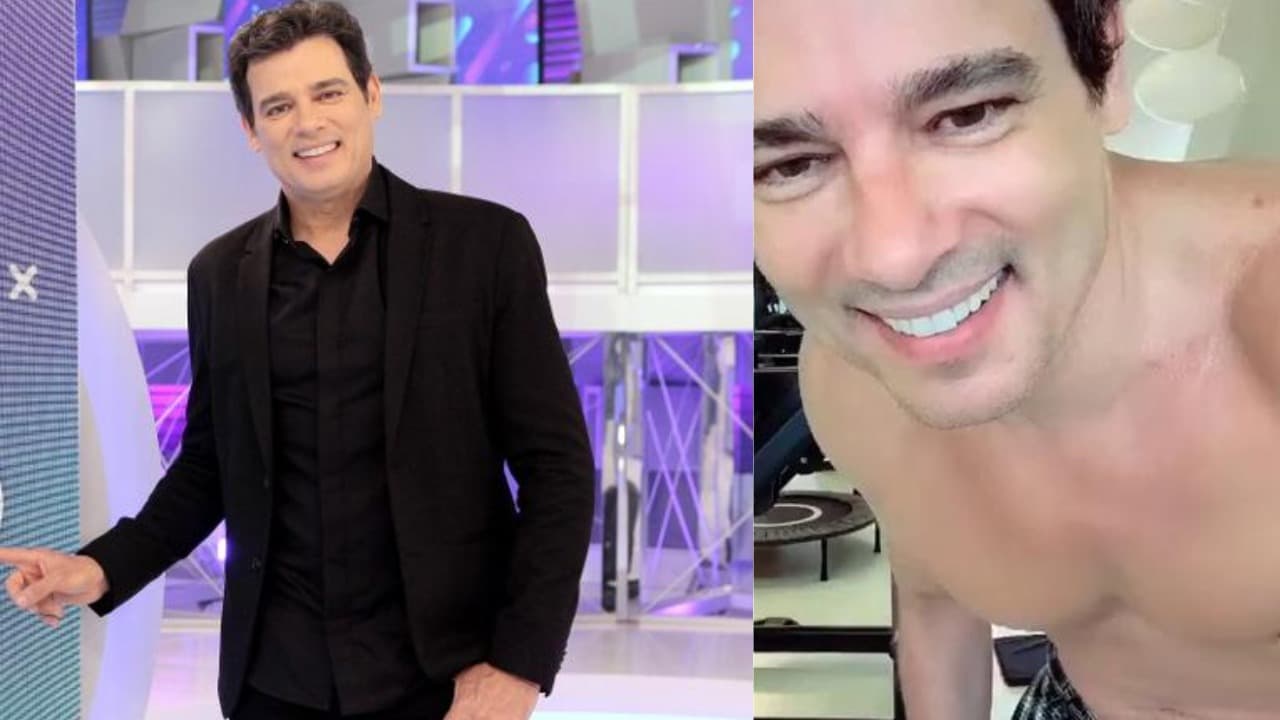 Celso Portiolli chocou com o seu corpo (Foto: Reprodução/SBT/Tik Tok) Celso Portiolli chocou com o seu corpo (Foto: Reprodução/SBT/Tik Tok)
