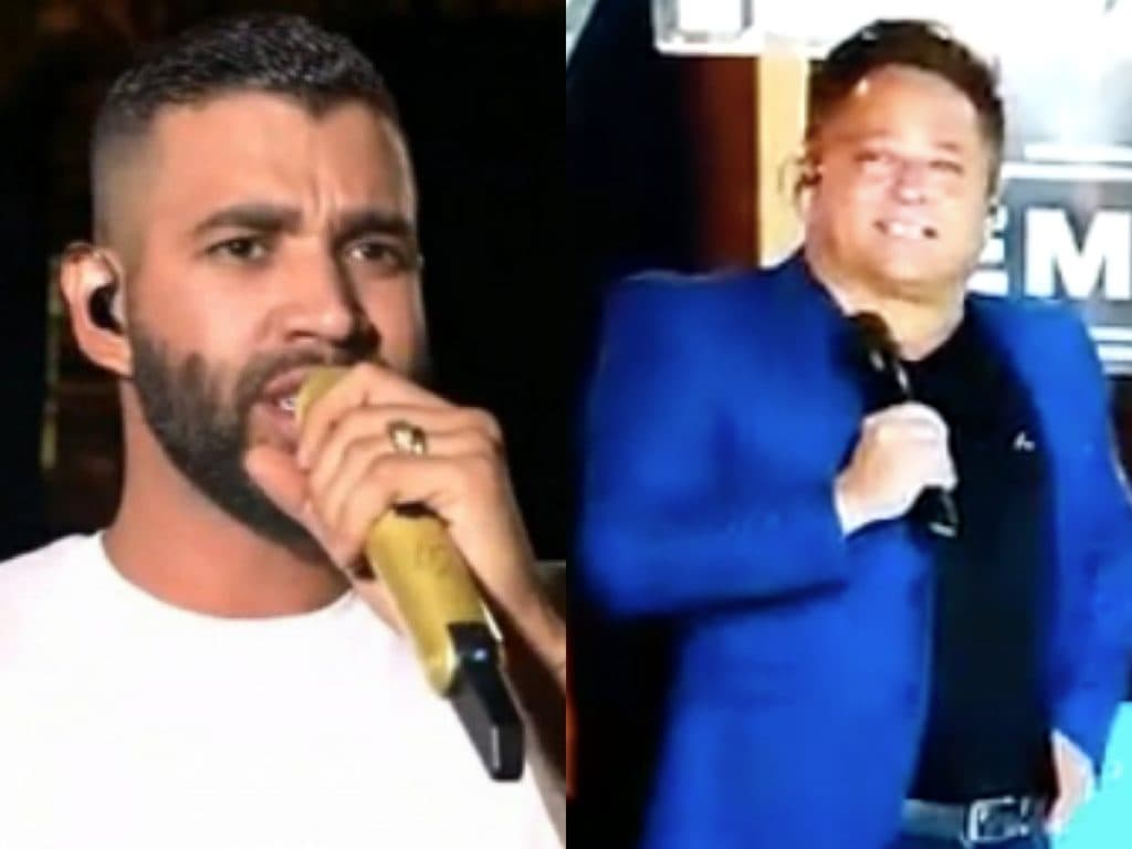 Gusttavo Lima deixa palco ao vivo, se junta com Leonardo e bebem no mesmo copo: "Imunes"
