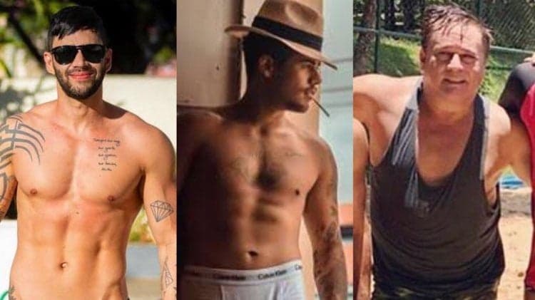Gusttavo Lima, Zé Felipe e Leonardo surgem juntos de calças bem apertadas e de boca na galinha: "Comedores"
