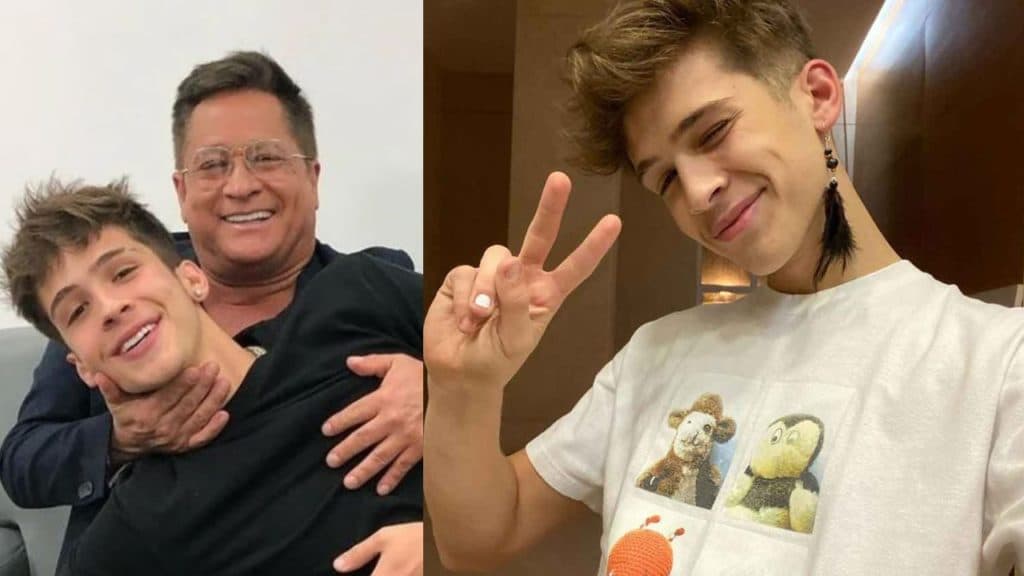 Filho de Leonardo se rebela, tira pelos da parte íntima, pinta as unhas e vídeo mostra: "Cabeça de pinto"