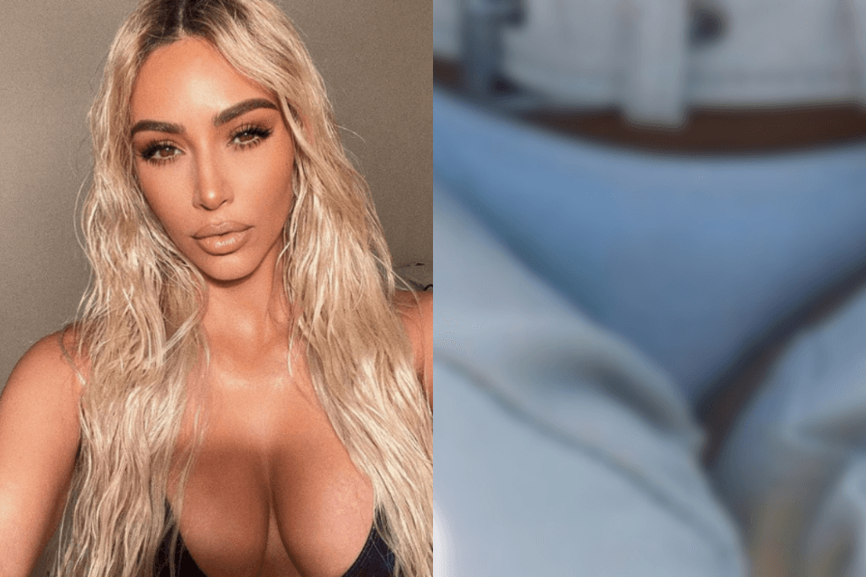 Kim Kardashian para tudo, dá agachadinha, bumbum fica à mostra e parte íntima ganha evidência: "bucet**"