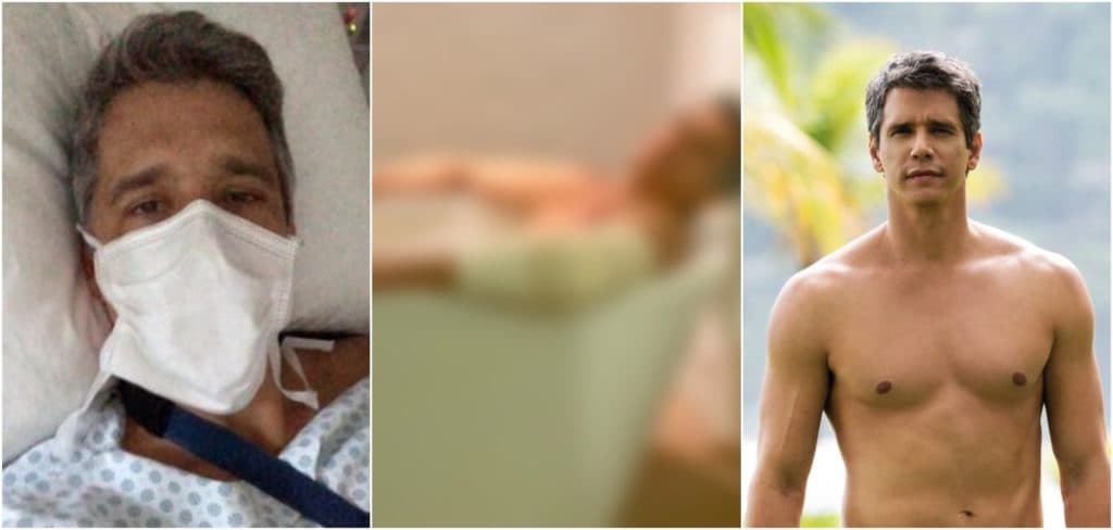 Marcio Garcia é submetido a cirurgia de emergência, fica engessado e é flagrado pelado