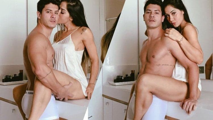 Mayra Cardi, após separação, surge em pose sexy ao lado de Arthur Aguiar