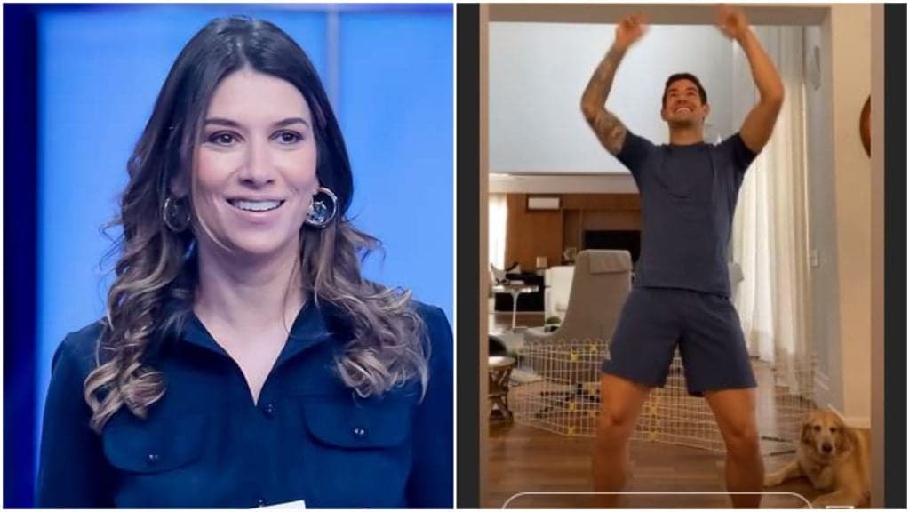 Pato surge sensualizando para Rebeca Abravanel e apresentadora expõe dança sexy do marido: "Gostou?"