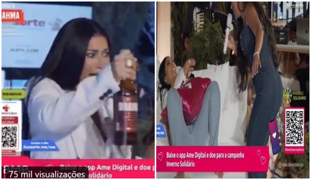 Simaria exagera no álcool, gagueja ao vivo e fica em posição constrangedora em live pra todo o Brasil